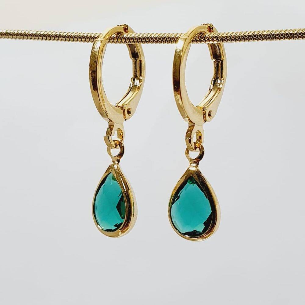 Brinco Argola Gota Folheado Ouro 18K