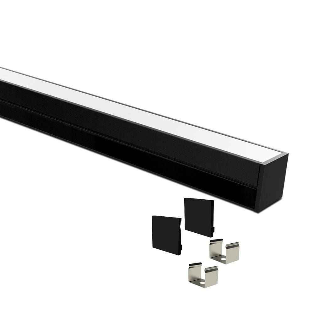 Perfil De Sobrepor Taschibra Para Fita De Led Apex 24 Com 1 Metro Preto