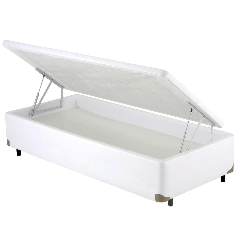 Cama Box Baú SOLTEIRO Corano Branco - 088x188