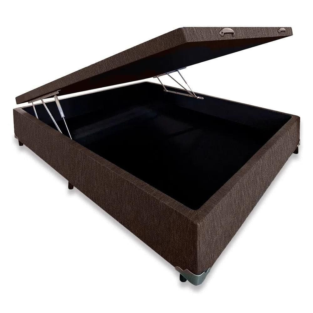 Cama Box Baú CASAL Linho Tabaco Canvas - 138x188