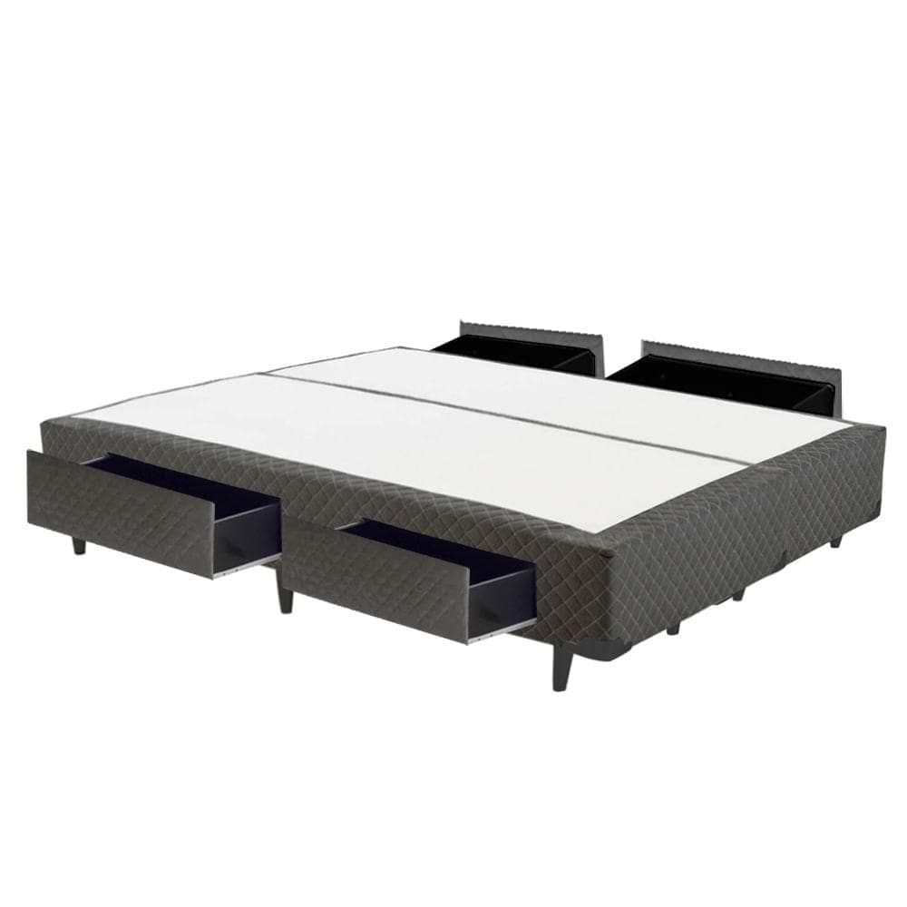 Cama Box KING SIZE Universal 4 Gavetas Cinza - 193x203
