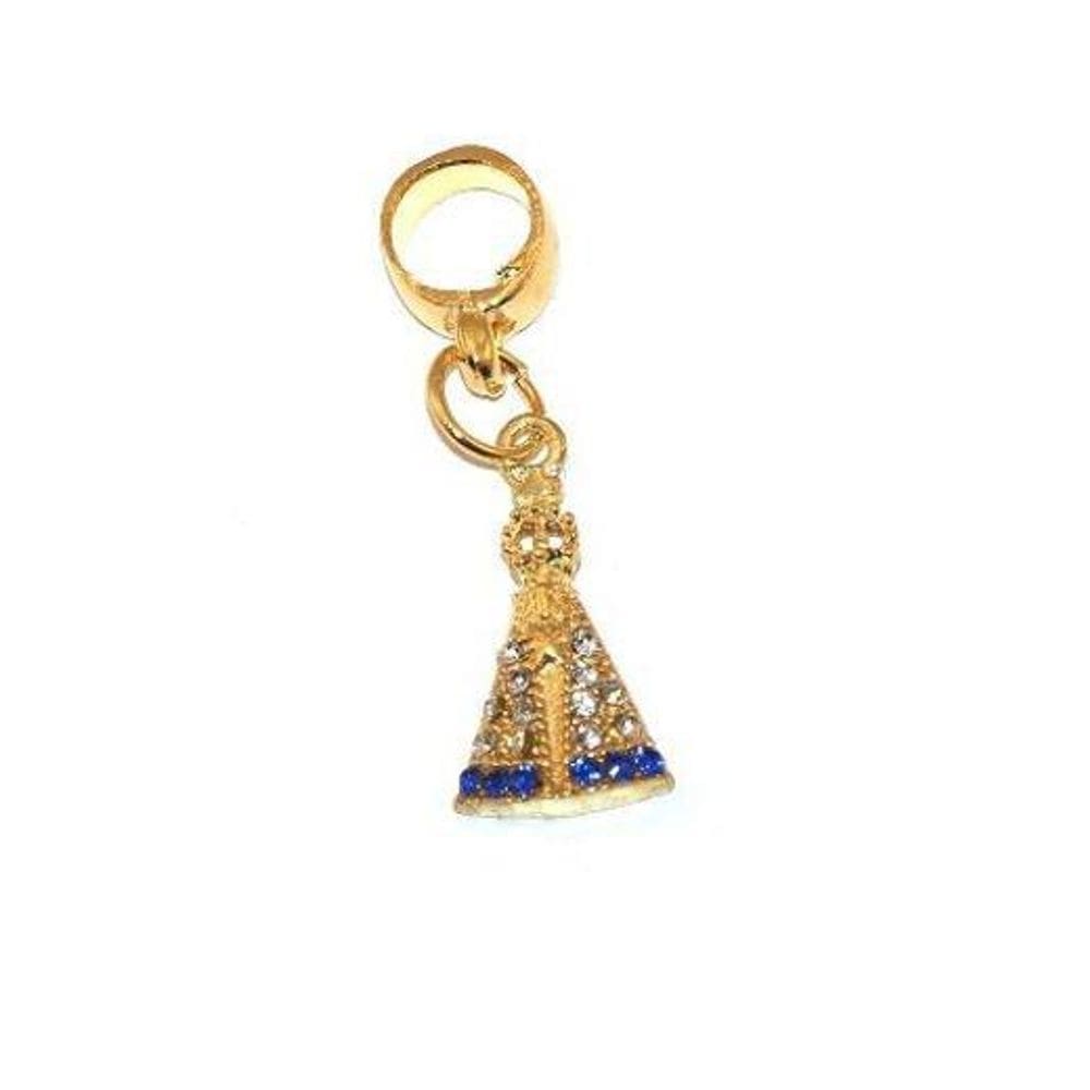 Berloque Pingente Nossa Senhora De Aparecida Folheado