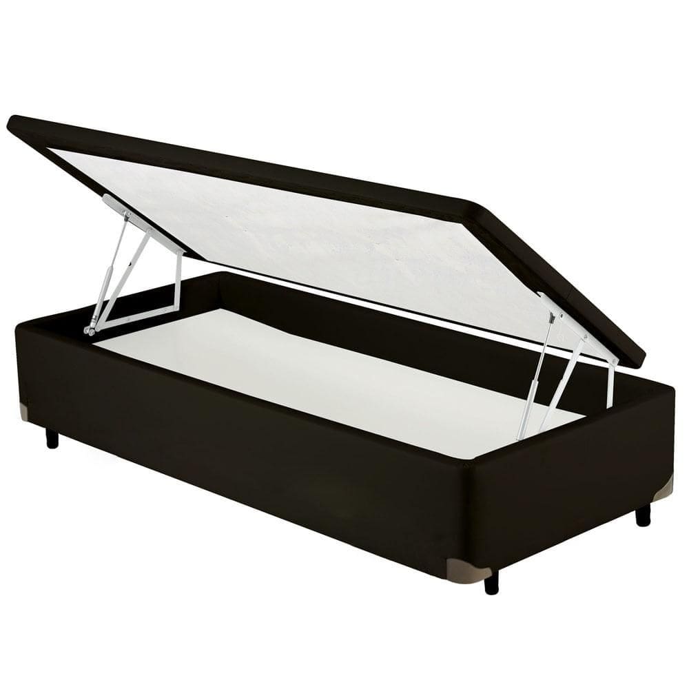 Cama Box Baú SOLTEIRO Corano Preto - 088x188