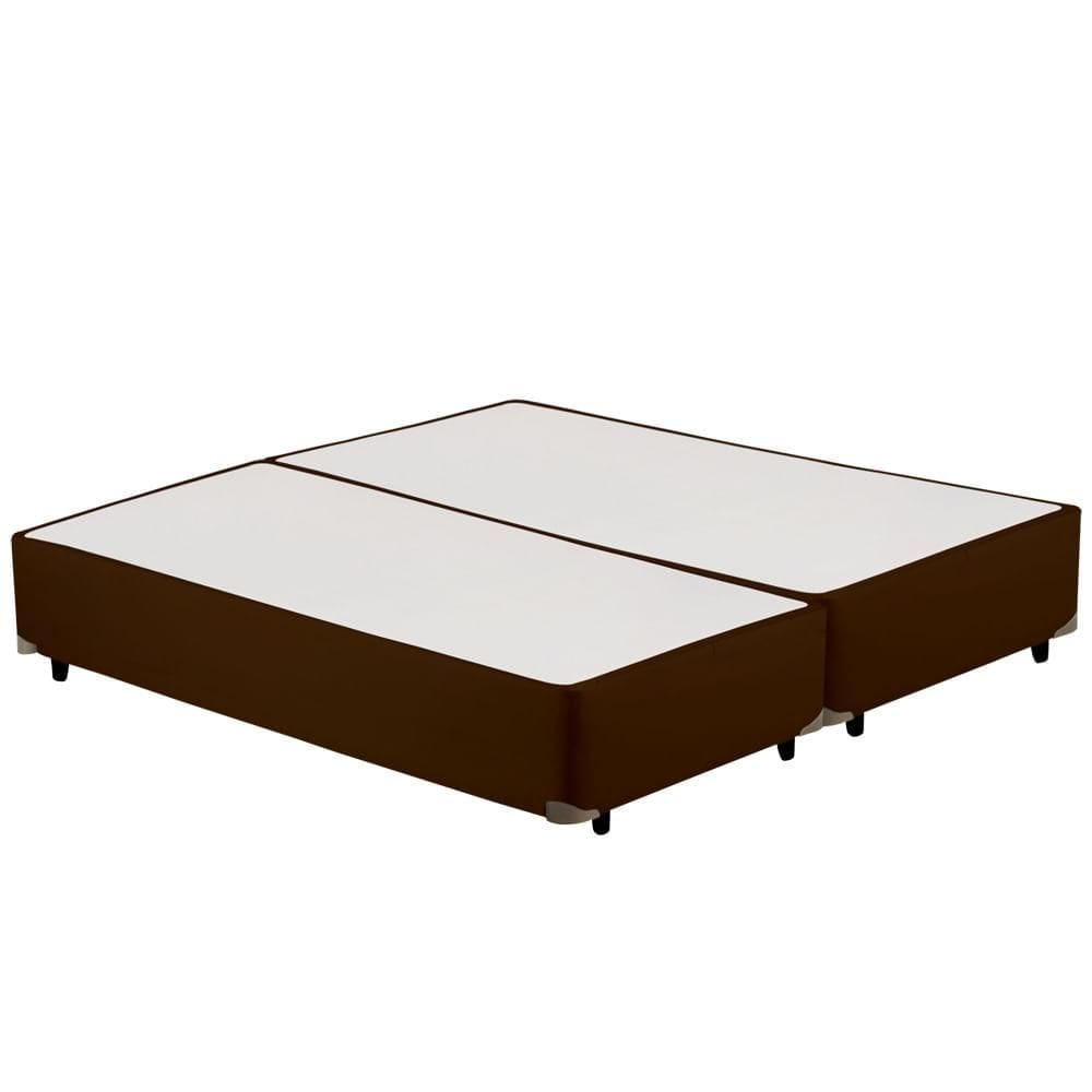 Cama Box Bipartido CASAL Corano Marrom Universal - 138x188