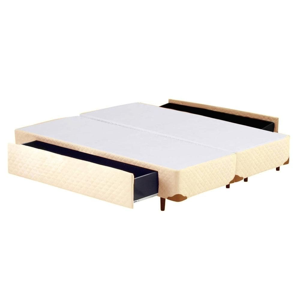 Cama Box KING SIZE Gavetão Central Areia Rajado - 193x203