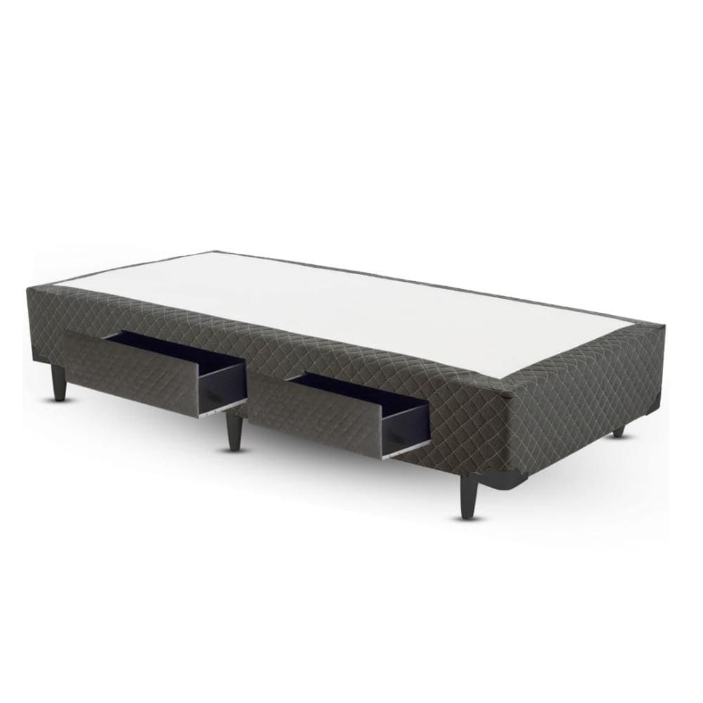 Cama Box SOLTEIRO 2 Gavetas Cinza - 078x188