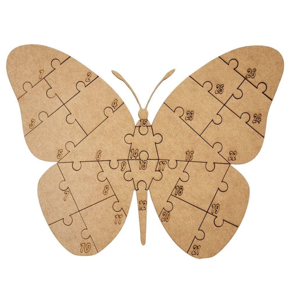 Quebra-cabeça Educativo 100% Mdf Cru 26pçs/35pçs Borboleta