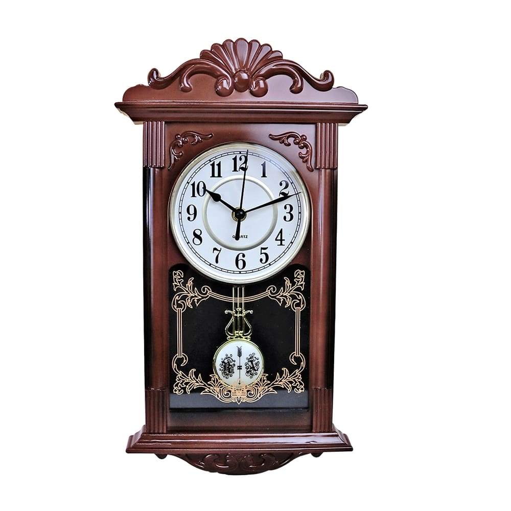 Relógio De Parede De Plástico Com Pêndulo Vintage 41Cm