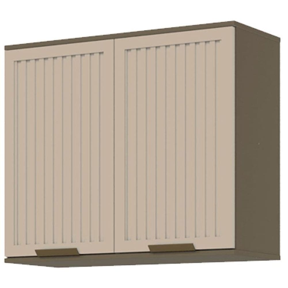 Armário Aéreo 2 Portas Ripado 80 cm Connect Duna Cristal  - Henn