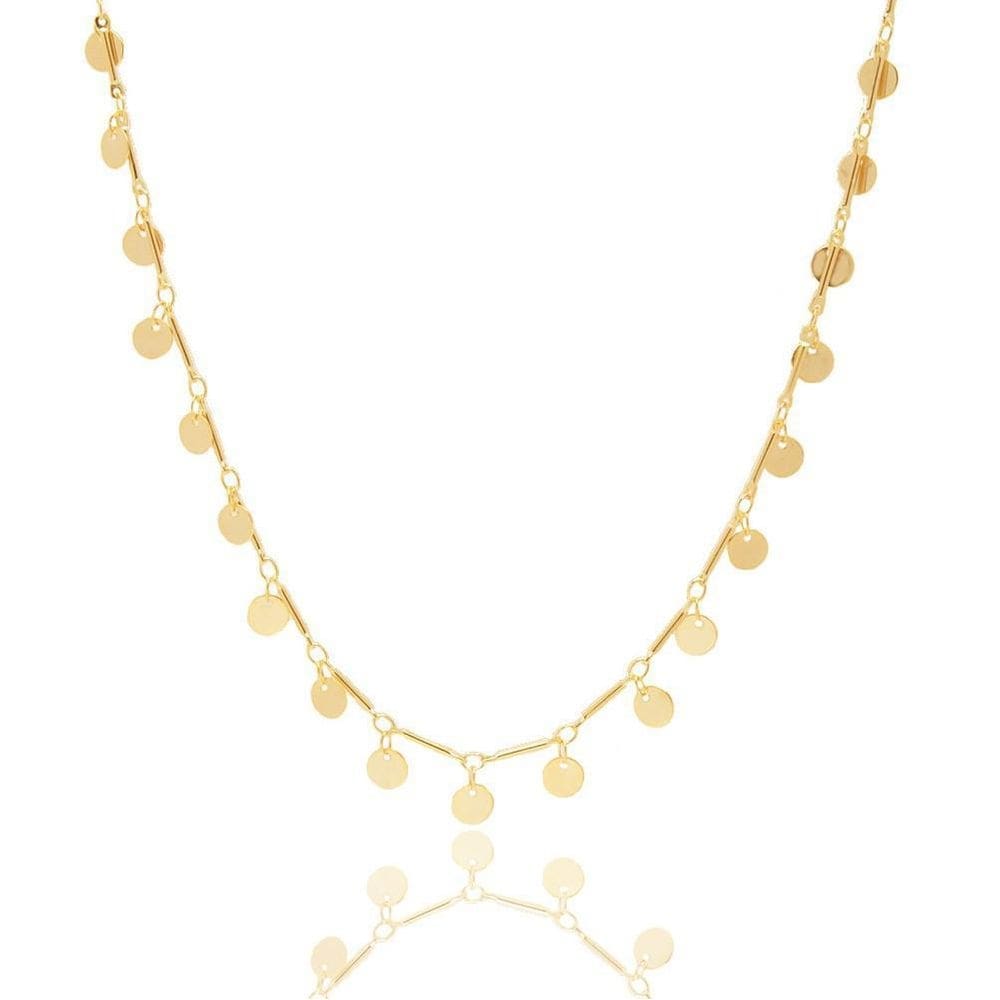 Colar Choker Medalhinhas Folheado A Ouro 18K