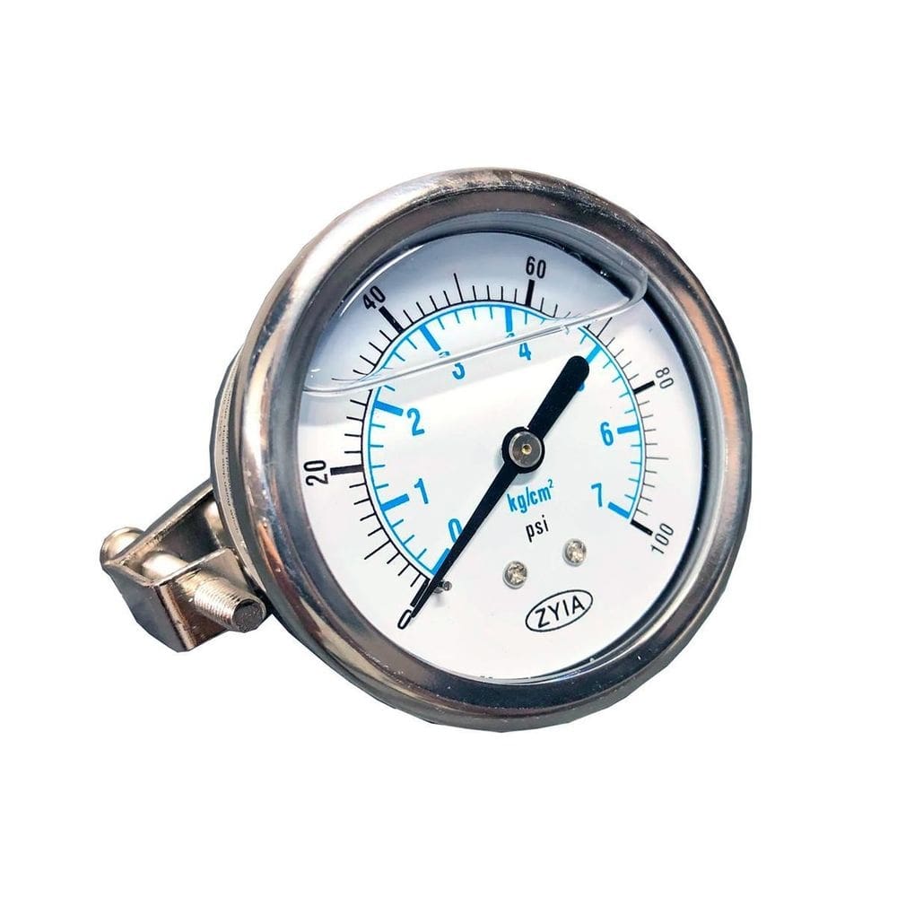Manômetro Zyia Pressão Da Água 100 Psi 1/4 Conexão Traseira