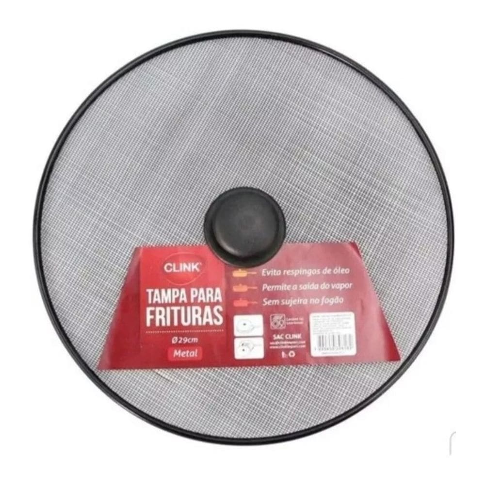 Tampa Para Frigideira Frituras 29cm Metálica Anti Respingo