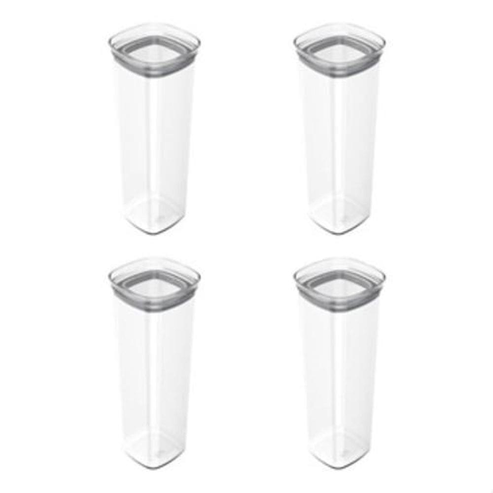 Kit 4 Potes Herméticos Porta Alimento Mantimentos C Tampa