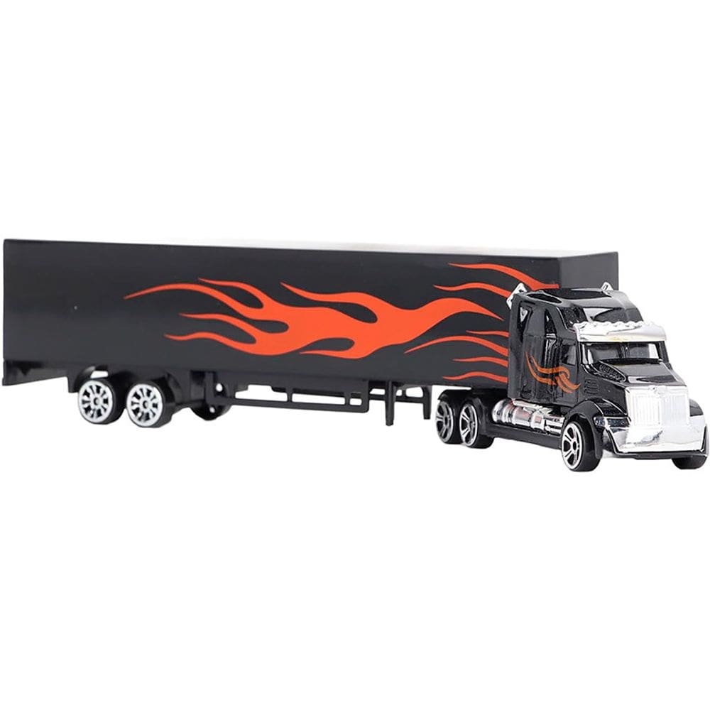 Caminhão Miniatura com Carreta PretoEscala 1:87 20cm RH002-1 - Dorémi