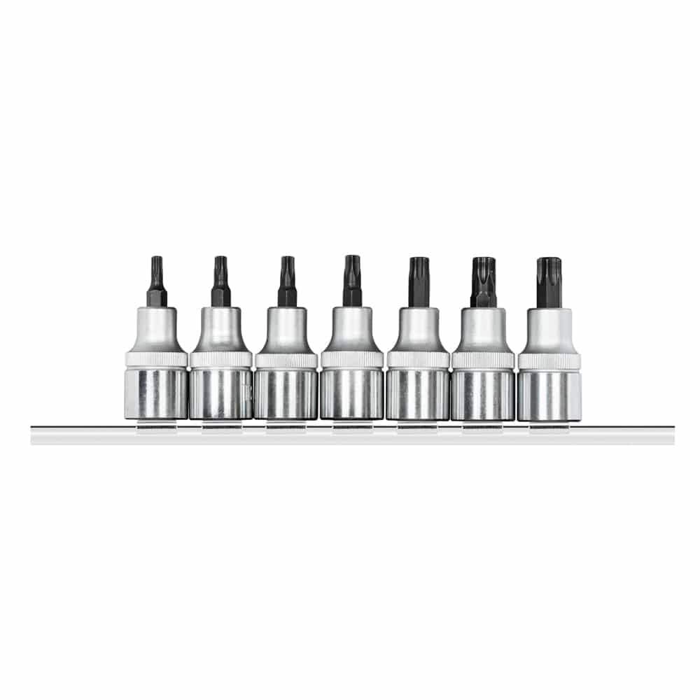 Jogo de Chaves Soquete de Encaixe 1/2" TX Perfil Tork Hexalobular de T20 à T50 7 Peças - Gedore Red 3300029