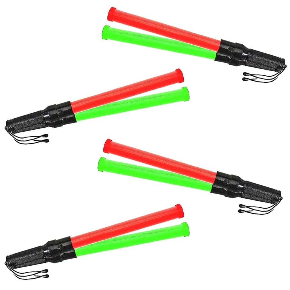 Bastao Sinalizador Grande 2 Cores Kit 4 Unidades Led Fluorescente Segurança Emergencia