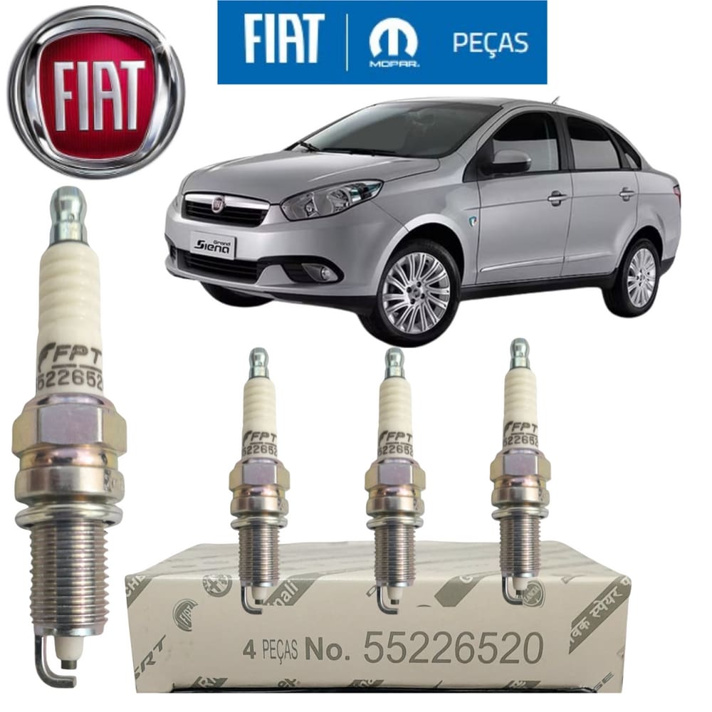 Jogo Velas Fiat Grand Siena Flex E Tetrafuel 55226520-Zkr8b-10