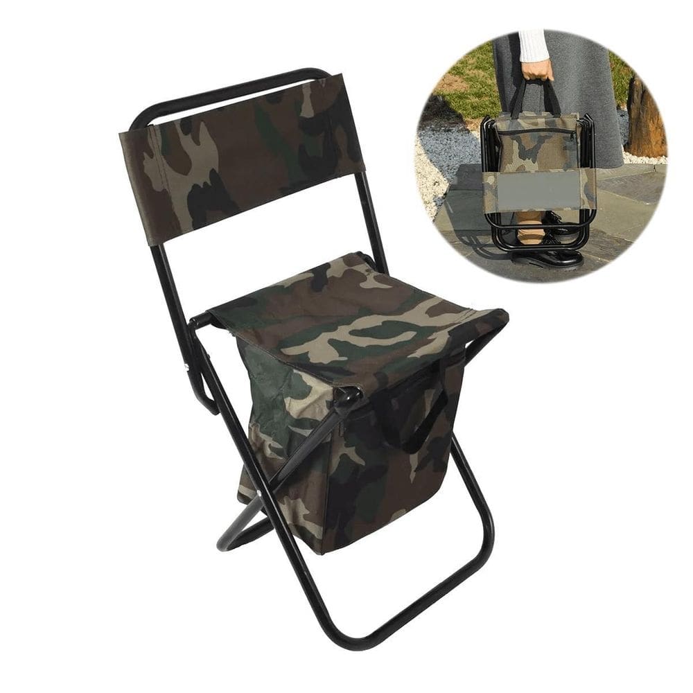 Cadeira Mochila Pesca Camping Praia Camuflada 2 Em 1 Banco