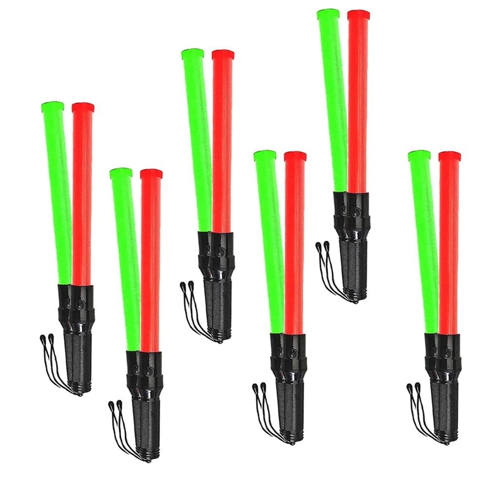 Bastao Sinalizador Led 2 Cores Kit 6 Unidades Fluorescente Lanterna Estacionamento Transito Obra