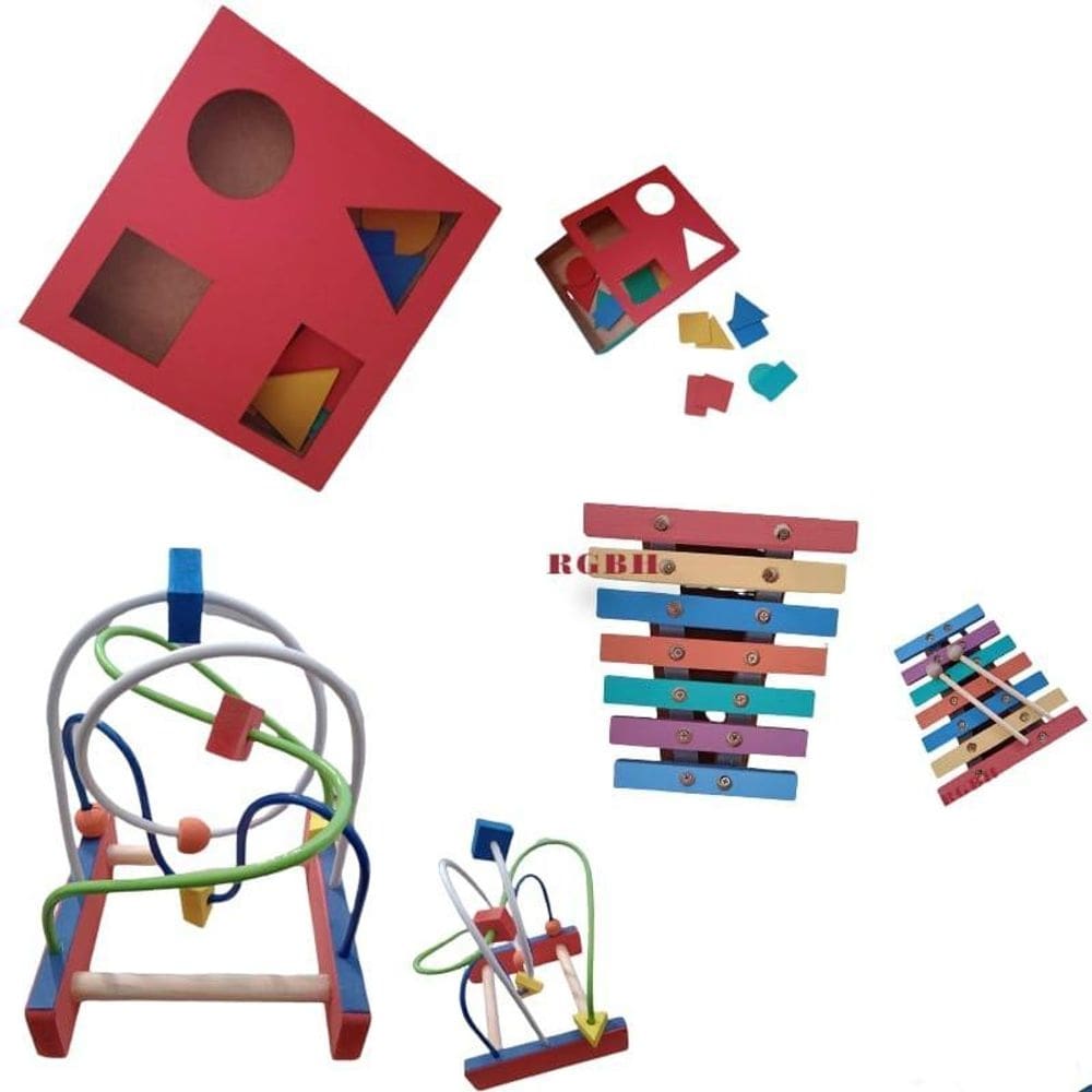 Kit brinquedo educativo passa figura + xilofone + aramado m