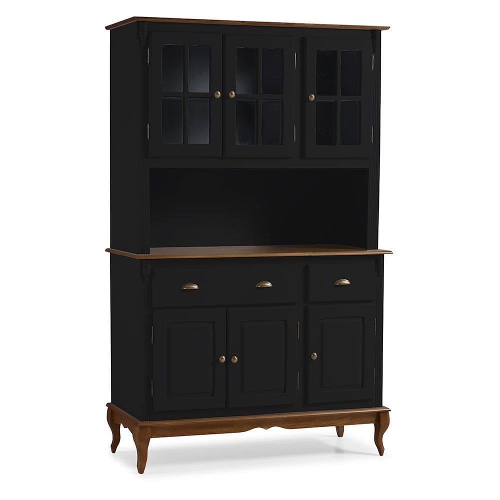 Cristaleira Arca e Oratório 6 Portas 2 Gavetas Hannover 60804 - Preto/Imbuia Glazer