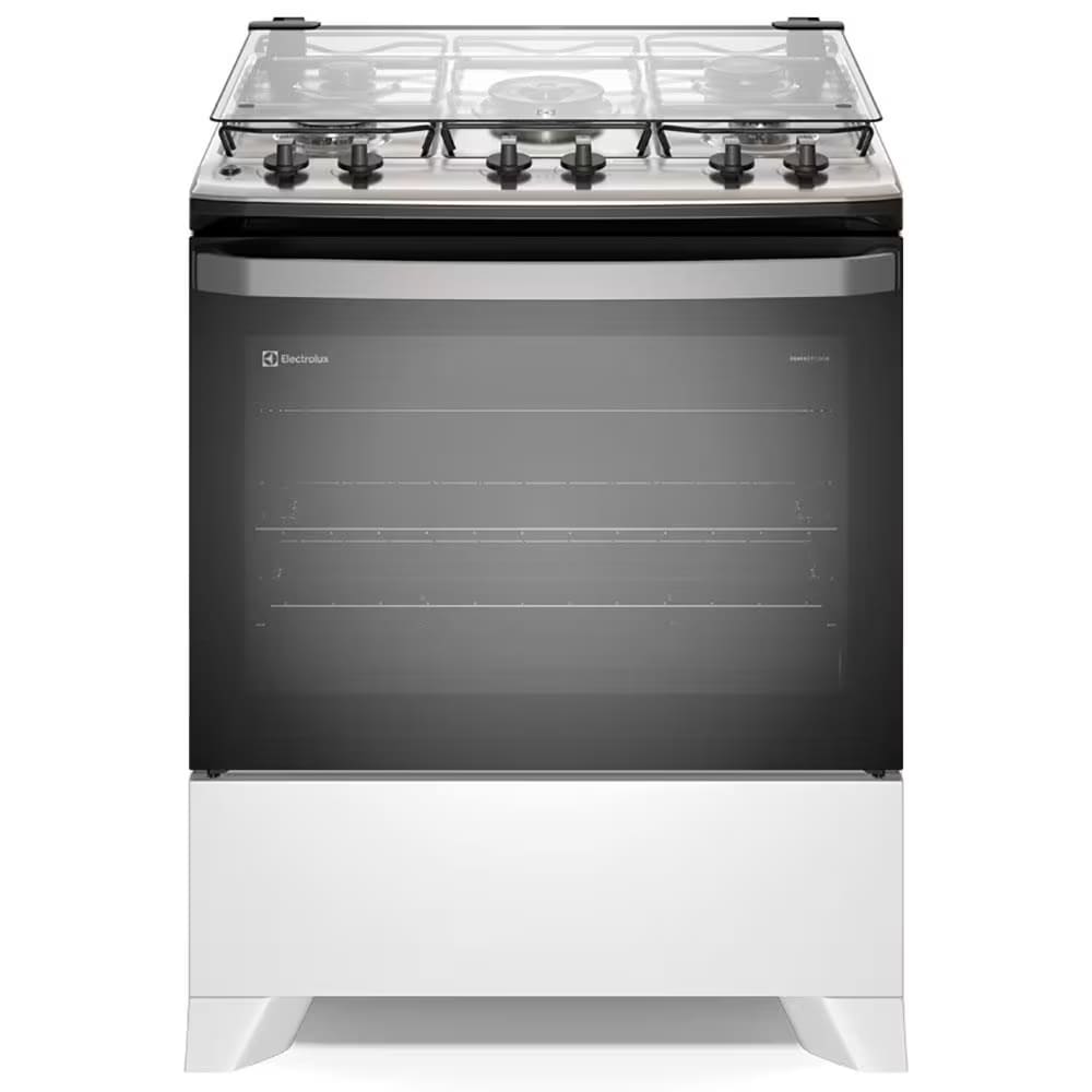 REEMBALADO: Fogão 5 bocas Branco Efficient com Mesa Inox FE5IB Bivolt - Electrolux