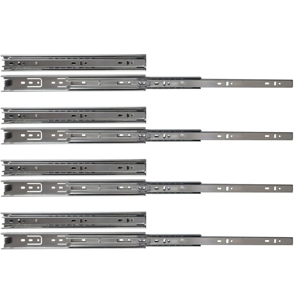 Kit 8 corrediças telescópicas 35cm 25kg para gaveta 4 pares