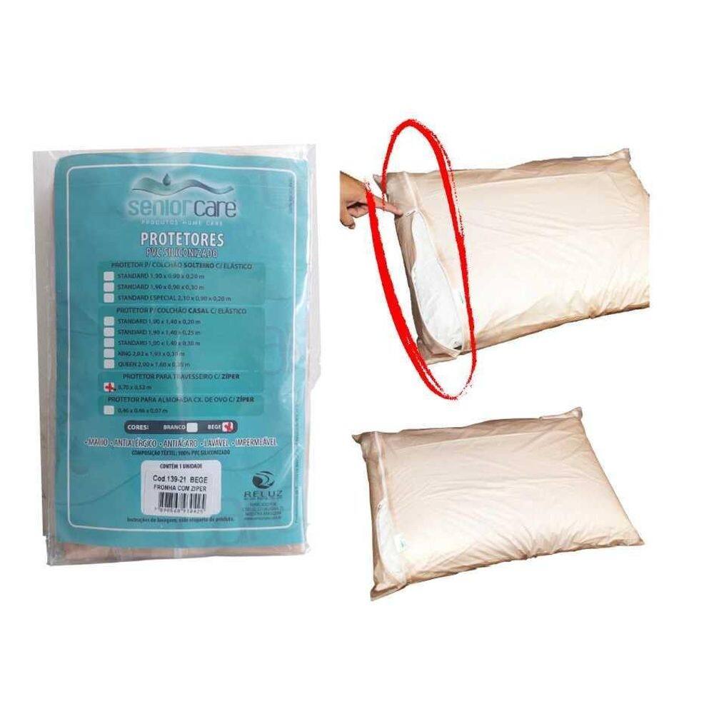 Kit 2 protetor impermeável de travesseiro pvc siliconado