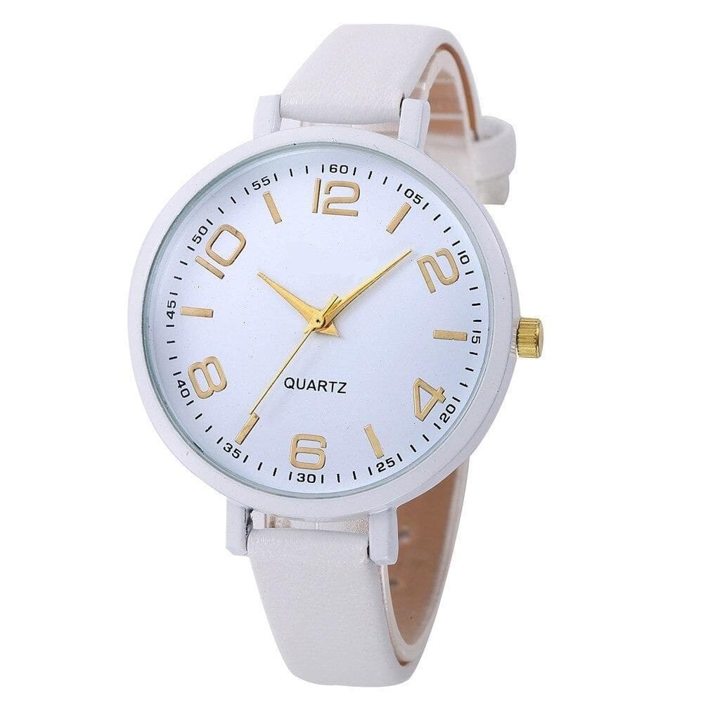 Relógio feminino barato luxo branco + caixa