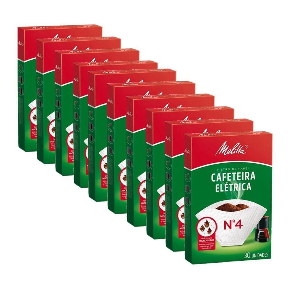 Coador de café de papel filtro melitta n4 kit 10