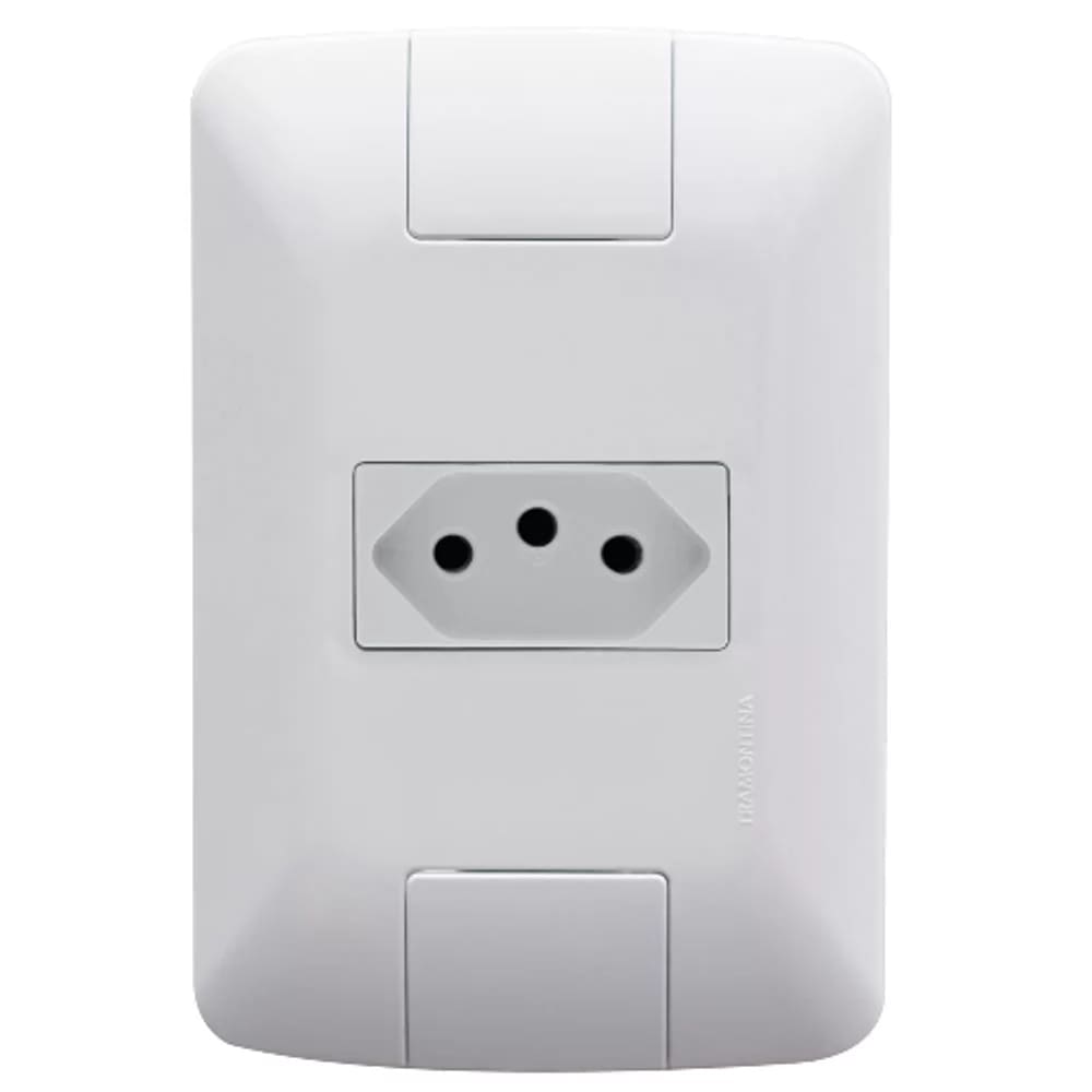 Conjunto Placa com 1 Tomada 10A Aria Branca - Tramontina