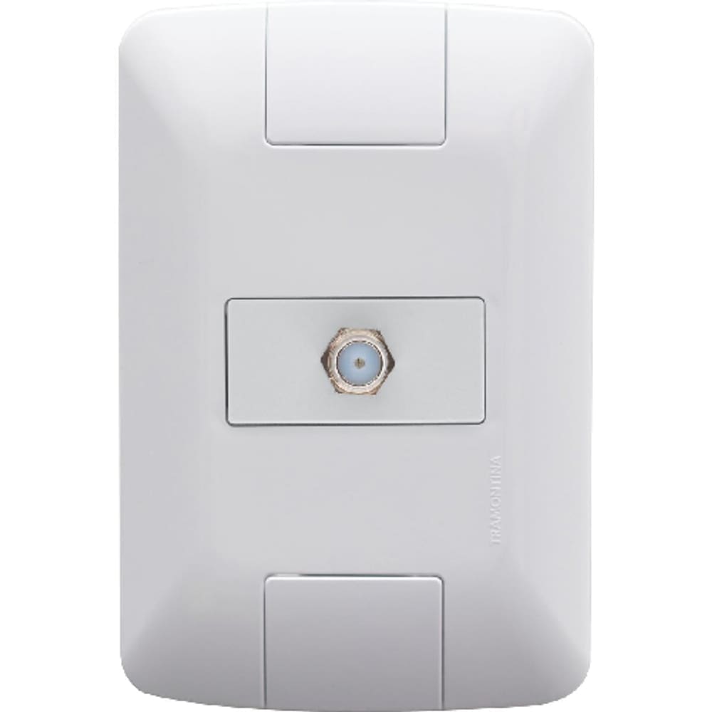 Conjunto Placa com tomada TV Sat Aria Branca - Tramontina