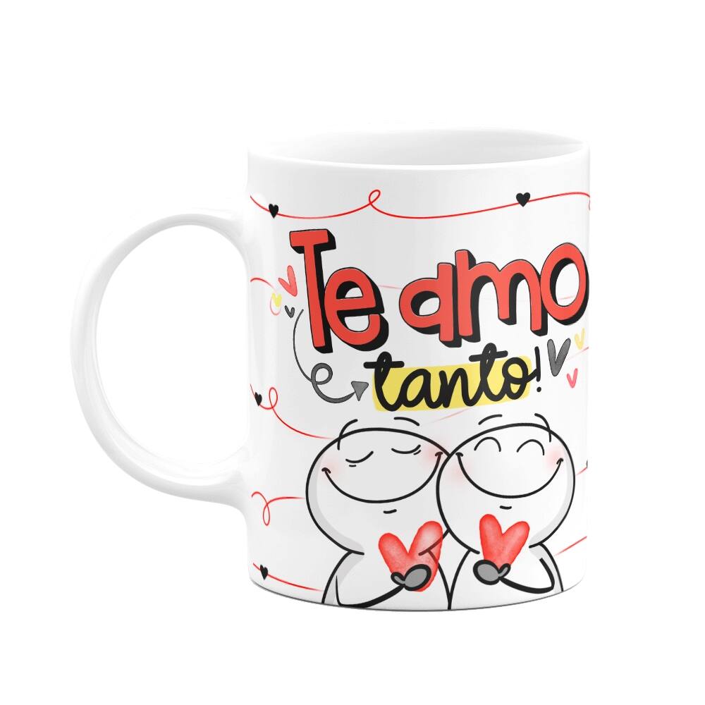 Caneca funny Namorados - Te amo tanto! Branca - 325ml
