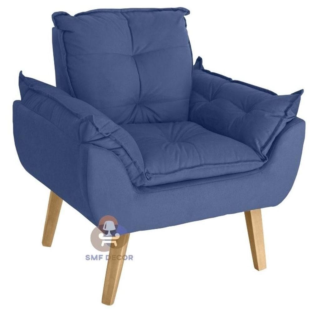 Poltrona Decorativa Opala Azul Marinho