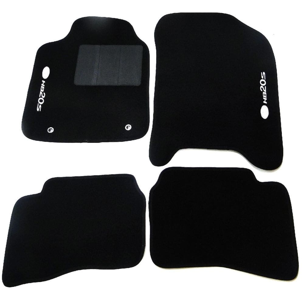 Tapete automotivo hb20s carpete base pinada 4 peças - preto