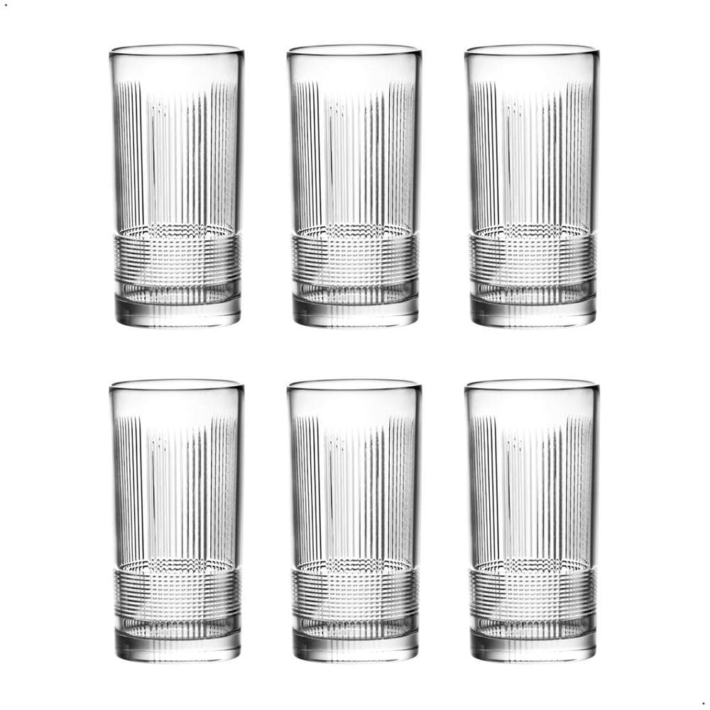 Jogo com 6 copos de cristal água 350 ml vivant l`hermitage