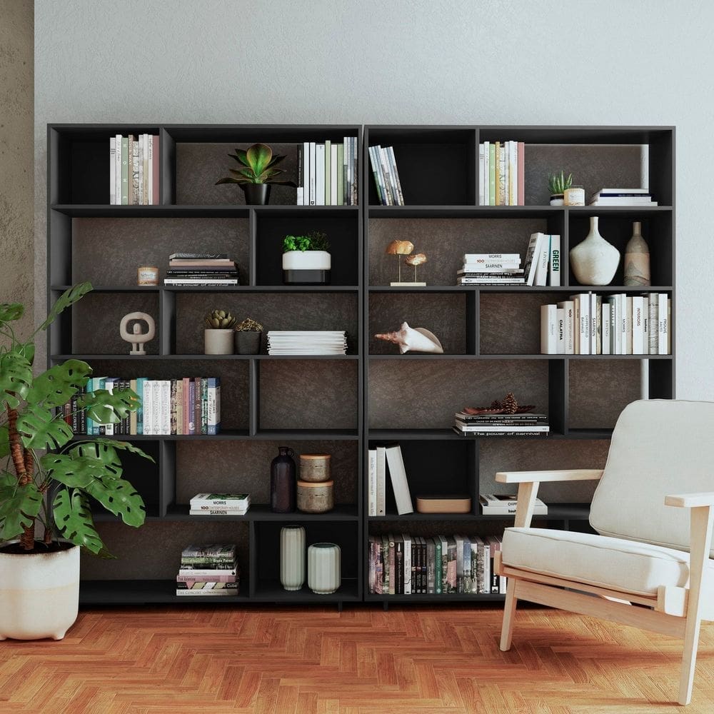 Conjunto 2 Estantes para Livros Euforia Yescasa em Mdp Preto