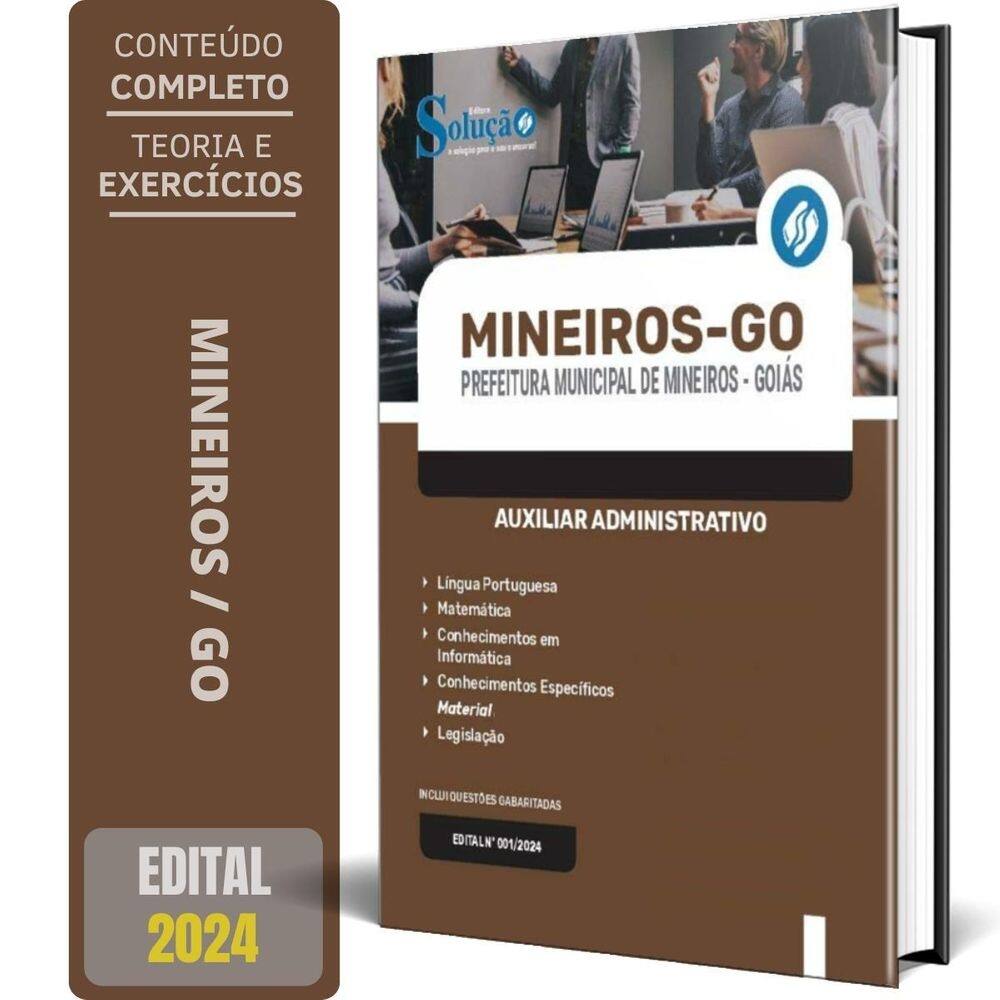 Apostila Prefeitura Mineiros Go 2024 Auxiliar Administrativo