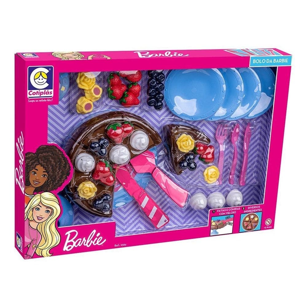 Brinquedo cheff bolo da barbie cotiplas