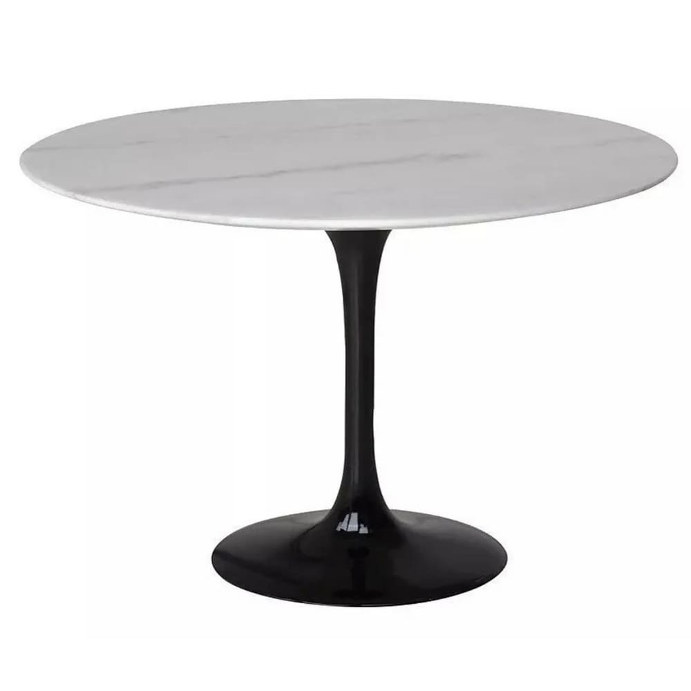Mesa de Jantar Tulipa Saarinen Redonda 140 cm Mármore Branco Extra