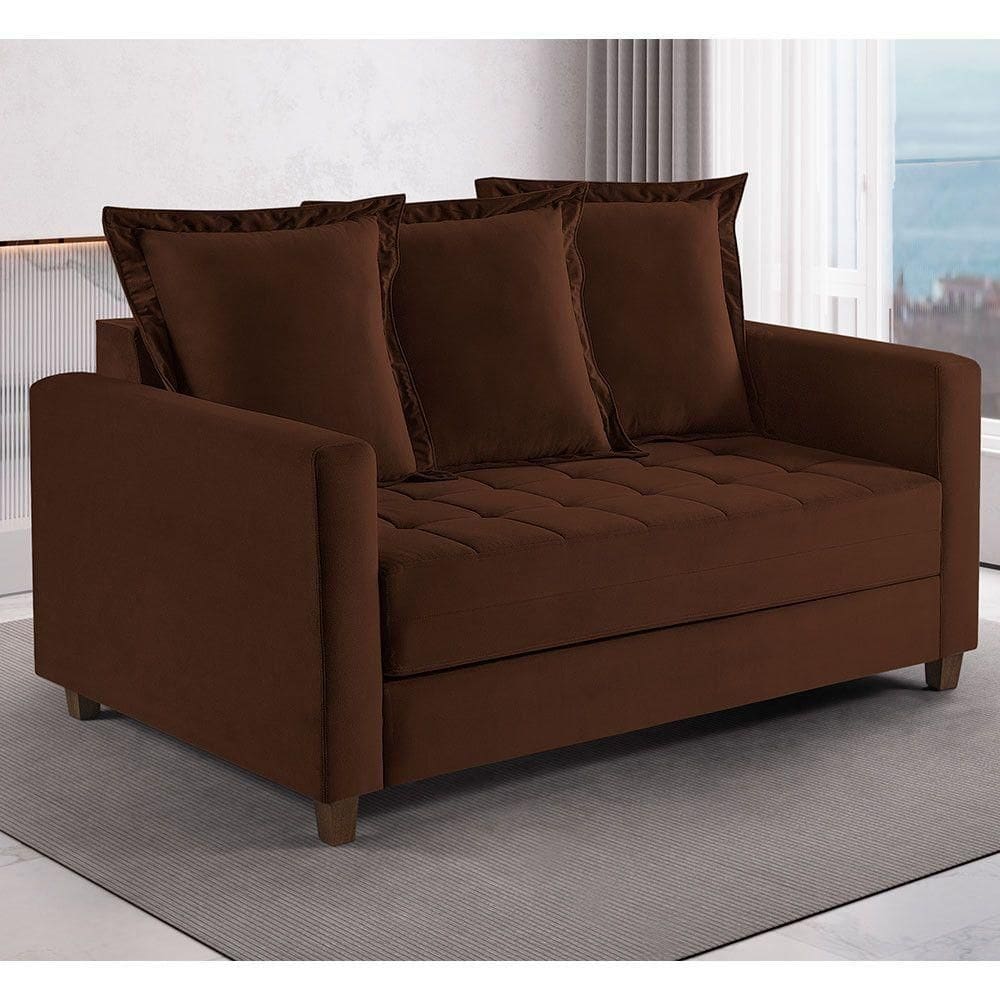 Sofa Cama Rocca Casal Talento Móveis Caramelo/Castanho