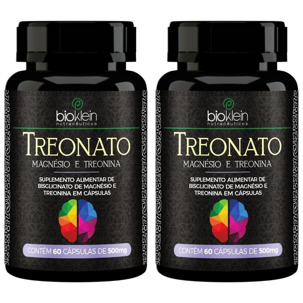 Kit 2x treonato magnésio + treonina 60 cápsulas - bioklein