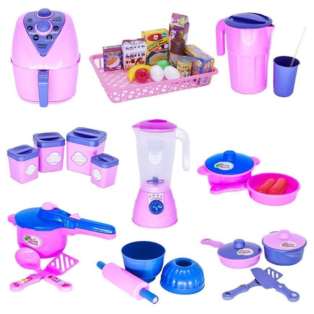 Cozinha comida brinquedo infantil panela air fryer 35pç