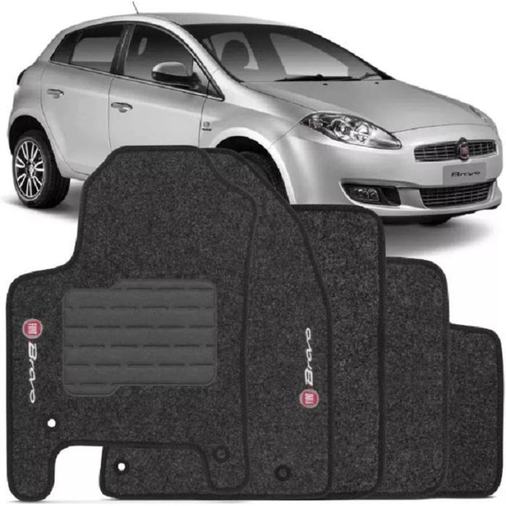 Tapete automotivo carpete com a base em pvc fiat bravo