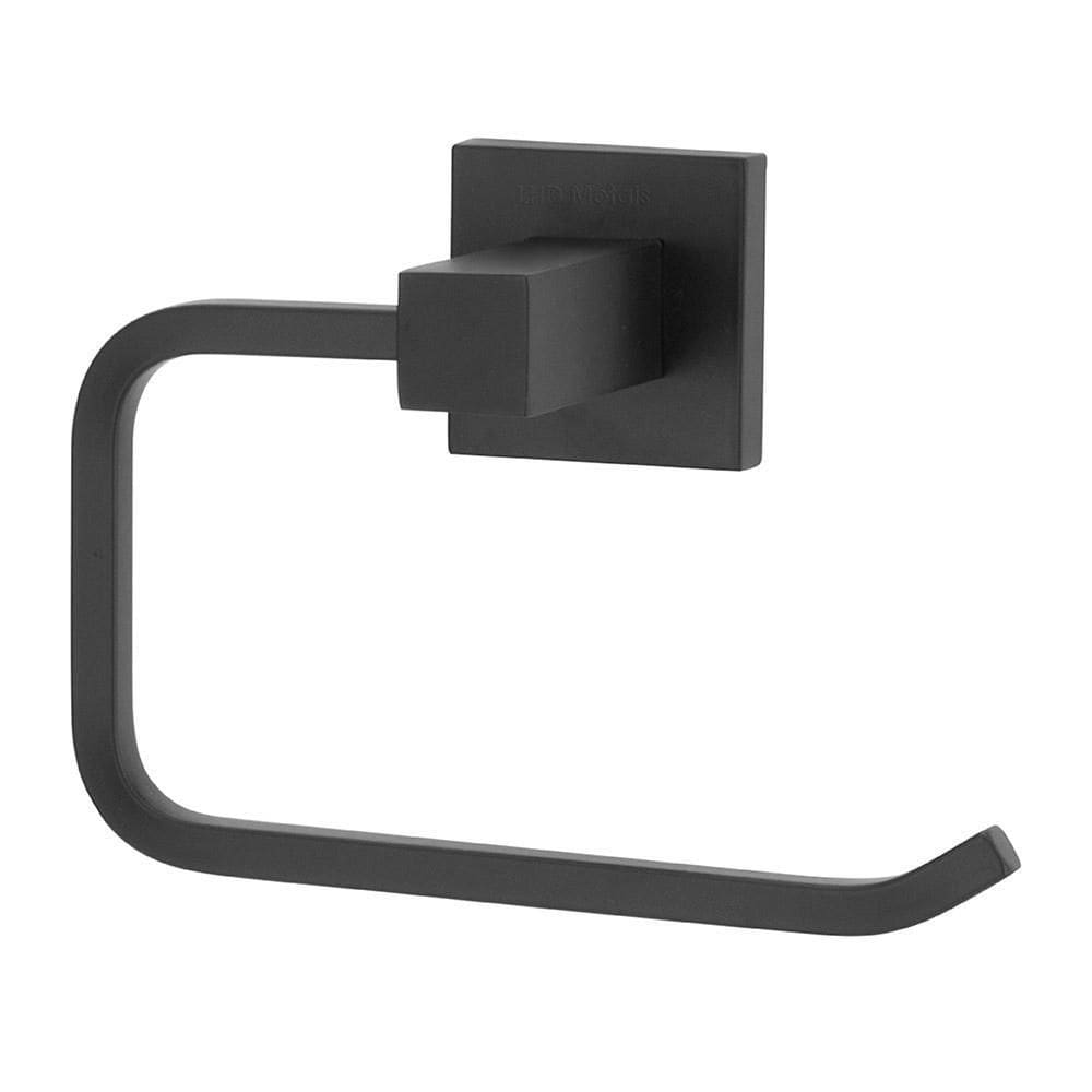 Porta toalha/porta papel higiênico metal quadrado preto