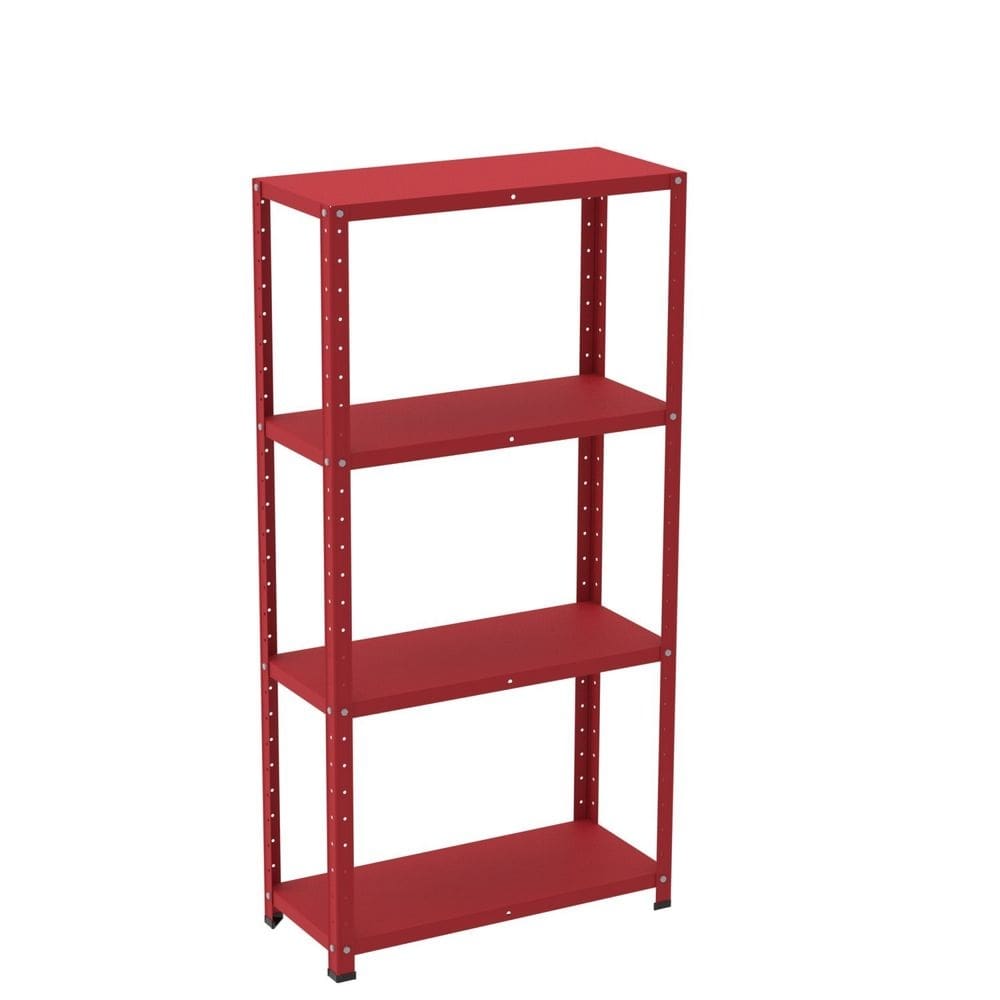 Estante com Estrutura Metálica com 4 Prateleiras Espresso Móveis Vermelho
