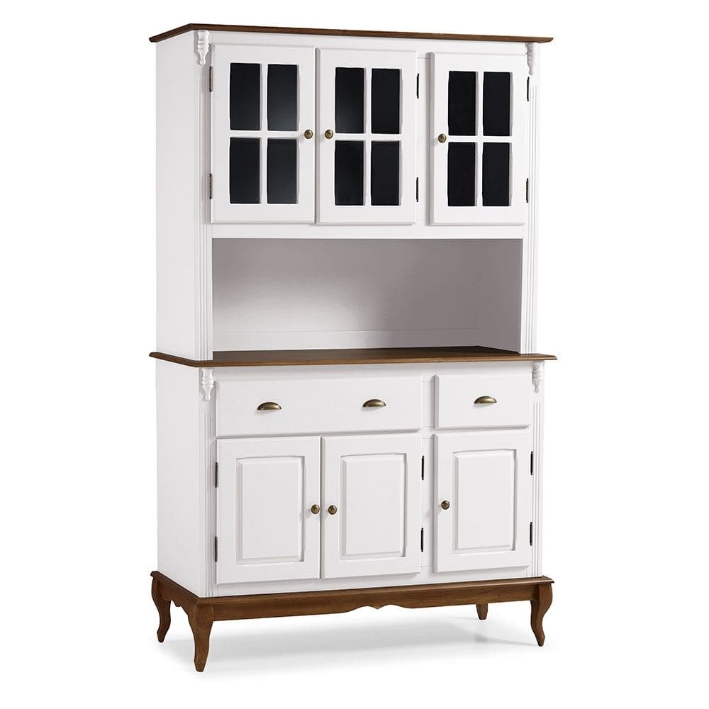 Cristaleira Arca e Oratório 6 Portas 2 Gavetas Hannover 60804 - Branco/Imbuia Glazer