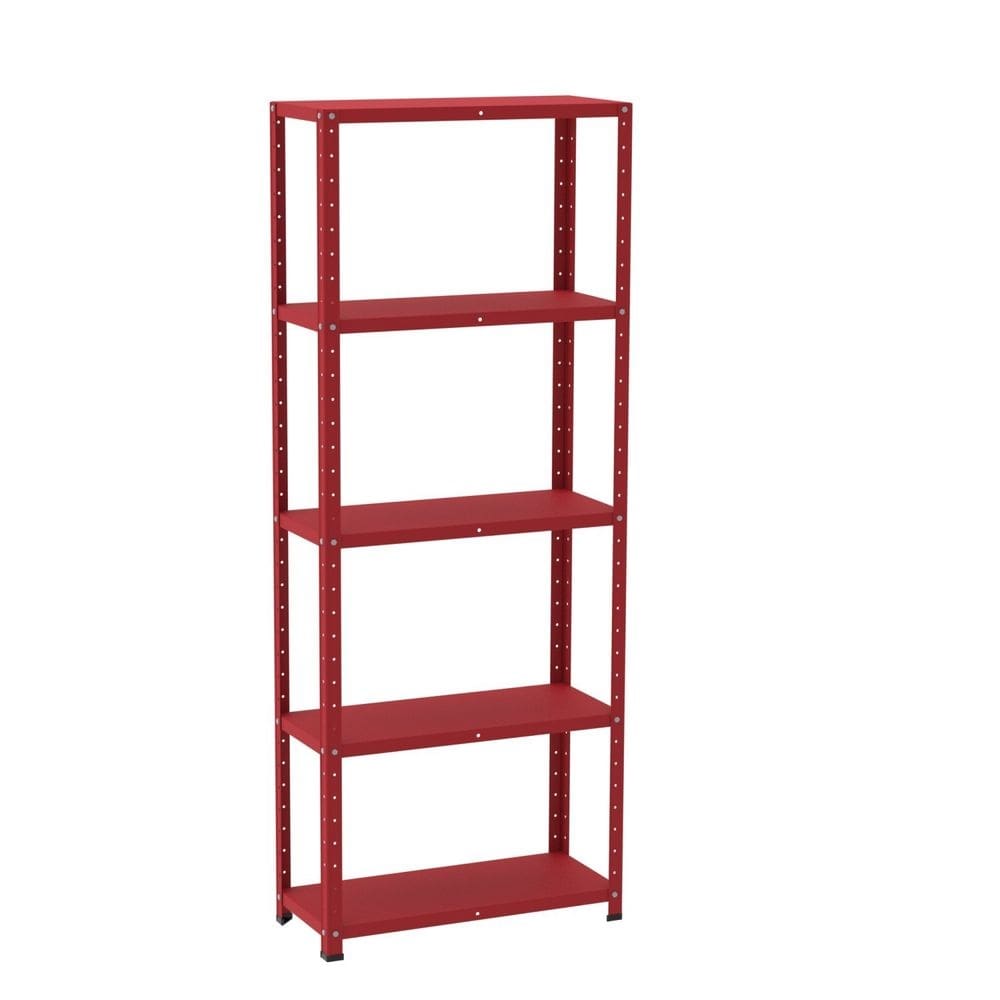 Estante com Estrutura Metálica com 5 Prateleiras Espresso Móveis Vermelho