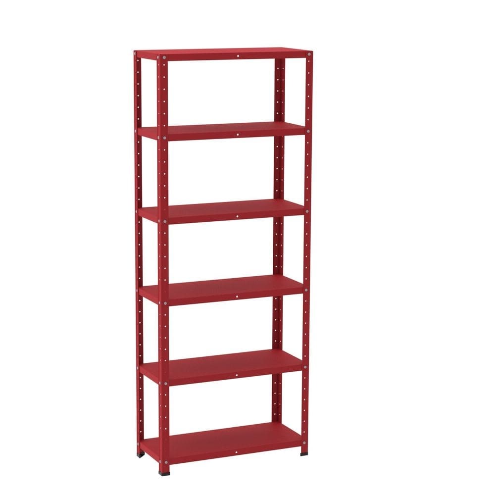 Estante com Estrutura Metálica com 6 Prateleiras Espresso Móveis Vermelho