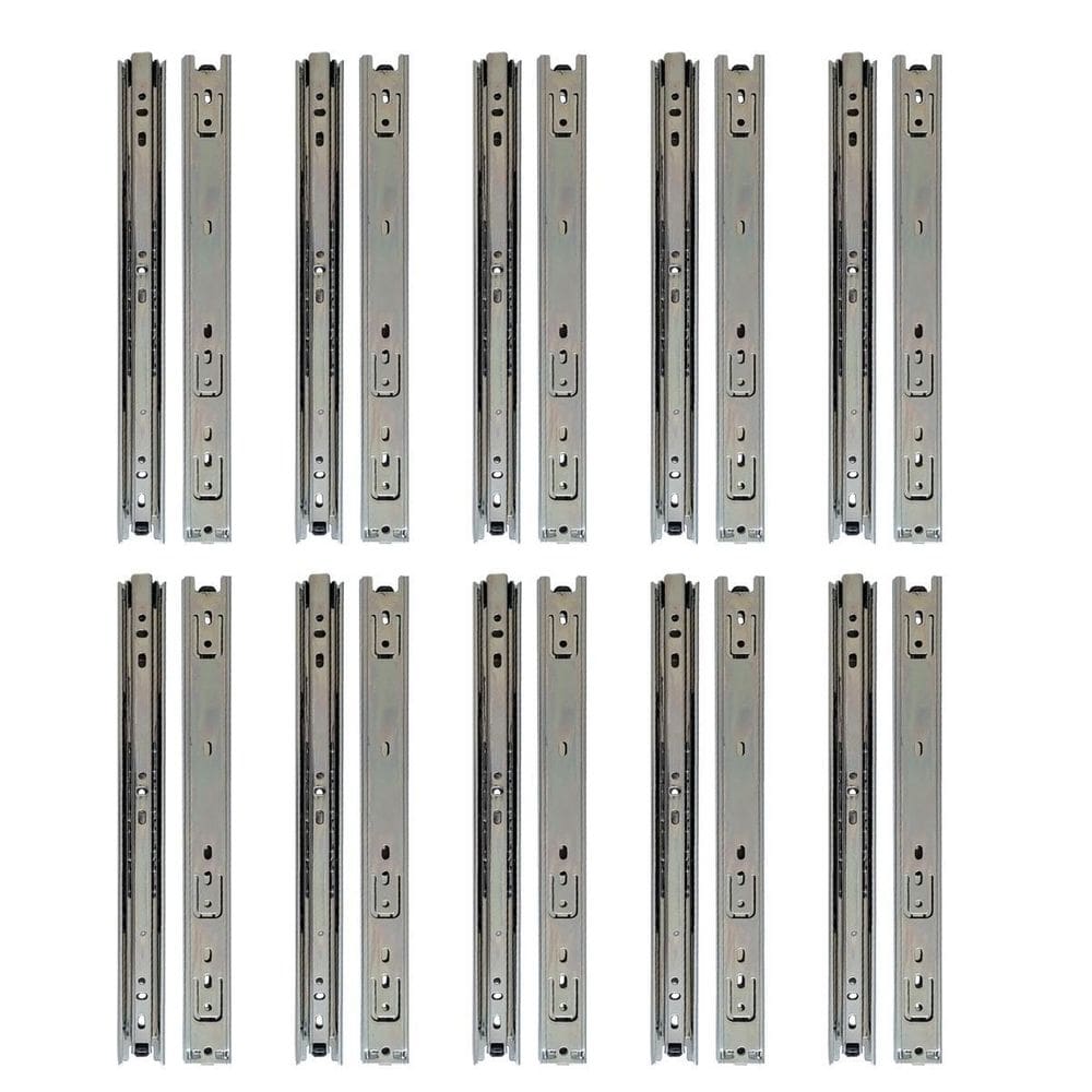 Kit 20 corrediça telescópica 40cm para gaveta trilho 10 par